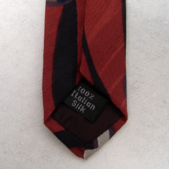 Zylos George Machado Neck Tie Red Black 100% Silk - Picture 5 of 5